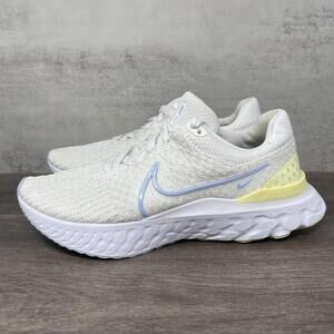 Nike React Infinity Run Womens 8.5 White Yellow DD3024-100 Low Top Athletic